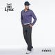 【Lynx Golf】男款歐洲進口布料純棉絲光襯衫式胸袋款長袖POLO衫-藍紫色 product thumbnail 4