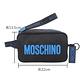 MOSCHINO 矽膠字母標誌尼龍拚牛皮手提包(藍色) product thumbnail 6