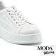 休閒鞋 MODA MODAY 街頭撞色格紋全真皮厚底休閒鞋－白 product thumbnail 6