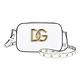 D&G DOLCE&GABBANA 3.5金字LOGO穿孔背帶設計小牛皮斜背相機包(白) product thumbnail 2