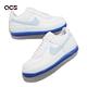 Nike 休閒鞋 Wmns AF1 Shadow 女鞋 白 藍 雪尼爾絨布 FJ4567-100 product thumbnail 7