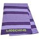 MOSCHINO 義大利製品牌字母LOGO橫紋圖騰混羊毛圍巾(紫色系) product thumbnail 2