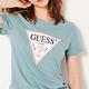 GUESS-女裝-跳色經典倒三角logo短T,T恤-藍 原價1290 product thumbnail 5