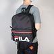 Fila 後背包 Casual Backpack 男女款 斐樂 水壺夾層 吊飾 上學 雙肩背 黑 白 BPV7018BK product thumbnail 3