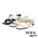 拖鞋  MODA MODAY都會美扭結兩穿方頭羊皮高跟拖鞋－白 product thumbnail 7