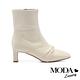 短靴 MODA Luxury 唯美扭結牛皮方頭高跟短靴－米 product thumbnail 3