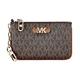 MK MICHAEL KORS PARKER金字LOGO緹花PVC拉鍊零錢包(橡子棕x深褐) product thumbnail 2