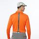 【Lynx Golf】男款合身版內刷毛保暖反光貼條後背造型設計長袖立領POLO衫-橘色 product thumbnail 8