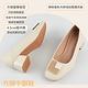 山打努SANDARU-跟鞋 氣質撞色方飾粗中跟鞋-米白 product thumbnail 7