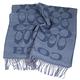 COACH 大C LOGO鈷藍色義大利製雙面羊毛圍巾(195 x 53cm) product thumbnail 4