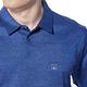 【Lynx Golf】男款歐洲進口絲光緹花面料山貓繡花胸袋款短袖POLO衫-藍色 product thumbnail 5