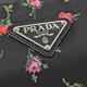 PRADA 三角LOGO小花朵圖案尼龍兩用購物包(黑) product thumbnail 5