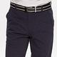 【Lynx Golf】男款日本進口布料橫條暗紋平口休閒長褲-深藍色 product thumbnail 7