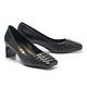 高跟鞋 MODA Luxury 氣質編織羊皮方頭高跟鞋－黑 product thumbnail 2