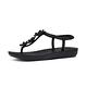 FitFlop IQUSHION SPLASH-FLOWER BACK-STRAP SANDALS 花飾輕量人體工學戲水後帶涼鞋-女(靓黑色) product thumbnail 2