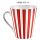 《EXCELSA》瓷製馬克杯(紅直紋400ml) | 水杯 茶杯 咖啡杯 product thumbnail 3