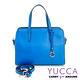 YUCCA - 青春多彩牛皮波士頓方包-藍色- D0092073C74 product thumbnail 4