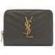 YSL Saint Laurent MONOGRAM V型車線魚子醬牛皮釦式零錢短夾(深灰) product thumbnail 2