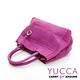 YUCCA -熱銷鱷魚紋牛皮氣質甜美手提包-紫紅色 D0103073C76 product thumbnail 5