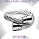 CHARRIOL夏利豪 Ring Celtic凱爾特人鋼索戒指-圓錐型飾頭銀鋼索L款 C6(02-01-00142) product thumbnail 5