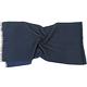 Emporio Armani 線條圖騰流蘇棉羊毛披肩 圍巾(藍黑色) product thumbnail 2