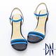 DN 台灣製造 雙色拼接繫帶楔型涼鞋 藍 product thumbnail 2