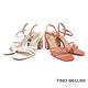 Tino Bellini 巴西進口纖細線條絕美色塊粗跟涼鞋-白 product thumbnail 6