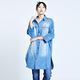 EDO KATSU江戶勝 洋裝式 七分袖牛仔襯衫-女-重漂藍 product thumbnail 2