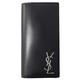 YSL Saint Laurent金屬LOGO滑面牛皮對開長夾(深藍) product thumbnail 2