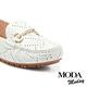 平底鞋  MODA MODAY 舒適沖孔馬銜釦牛皮Q底樂福平底鞋－白 product thumbnail 6