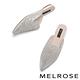 穆勒鞋 MELROSE 時髦亮麗晶鑽鏤空網紗尖頭低跟穆勒拖鞋－銀 product thumbnail 5