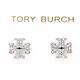 TORY BURCH Crystal 雙T標誌水晶鑽飾蝶型釦耳環(銀色) product thumbnail 2