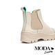 短靴 MODA Luxury 童趣潮流跳色線條牛皮厚底短靴－綠 product thumbnail 4