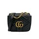 Gucci GG Marmont 絎縫牛皮方型斜背包-mini(739682-黑) product thumbnail 2