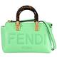 FENDI By The Way壓紋LOGO皮革迷你兩用波士頓包(亮綠) product thumbnail 2