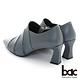 【bac】摩登異材質特殊鞋跟拼接深口粗跟鞋-藍灰 product thumbnail 4