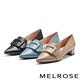 低跟鞋 MELROSE 經典時髦方型釦純色尖頭低跟鞋－黑 product thumbnail 7