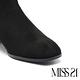 短靴 MISS 21 簡約風格彈力純色方頭高跟短靴－黑 product thumbnail 6