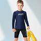 聖手牌 泳裝 深藍素面長袖抗UV防曬機能衣兒童泳裝 product thumbnail 4
