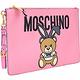 MOSCHINO Playboy 兔耳泰迪熊圖案大型手拿包(桃粉) product thumbnail 2