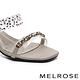 拖鞋 MELROSE 復古奢華晶鑽透明膠片粗高跟拖鞋－金 product thumbnail 6