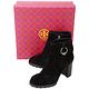 TORY BURCH Sofia Lug Sole T飾金屬環麂皮粗跟短靴(黑色) product thumbnail 5