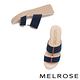 拖鞋 MELROSE 美樂斯 夏日輕旅 清新寬版彈力繫帶楔型厚底拖鞋－藍 product thumbnail 5