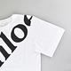 CHLOE黑色大型LOGO設計純棉短袖T恤(女款/白) product thumbnail 3