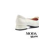 低跟鞋 MODA MODAY 高雅品味牛皮拼接樂福低跟鞋－白 product thumbnail 4