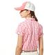 【Lynx Golf】女款吸濕排汗抗UV機能滿版繽紛方塊印花短袖POLO衫/高爾夫球衫-粉紅色 product thumbnail 4