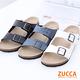 ZUCCA-雙帶輕量皮革休閒拖鞋-藍-z6624be product thumbnail 6