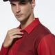 【Lynx Golf】男款吸汗速乾抗UV交叉數位方格印花長袖POLO衫-暗紅色 product thumbnail 5