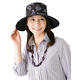 【Sunlead】雙面可戴。淑女款寬緣抗UV防曬遮陽軟帽 (黑色/花朵) product thumbnail 2