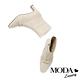 短靴 MODA Luxury 唯美扭結牛皮方頭高跟短靴－米 product thumbnail 5